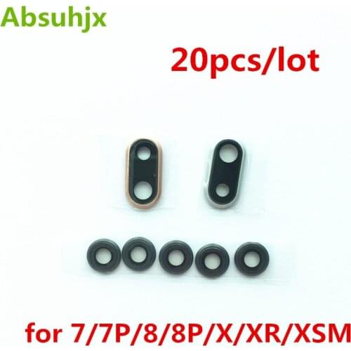 Absuhjx 20pcs Back Camera Lens for iPhone X 7 8 Plus 7P XR XS Max XSM Rear Camera Ring Cover With Frame Holder Parts