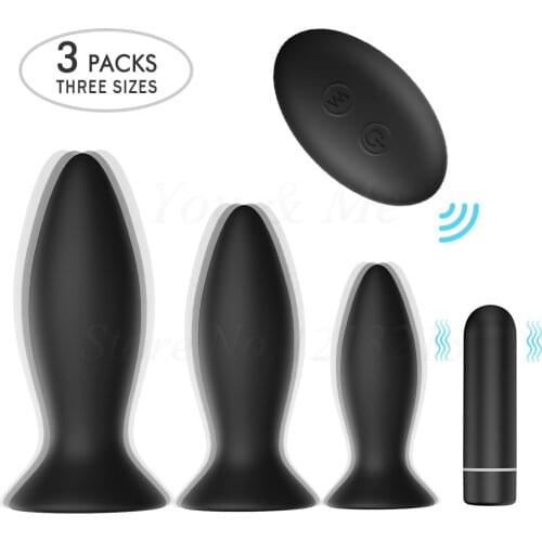 4 pcs / set Anal Vibrator For Man Butt Plug Dildo Vibrator Male Masturbator Suction Cup Prostate Massage Remote Control Sex Toys