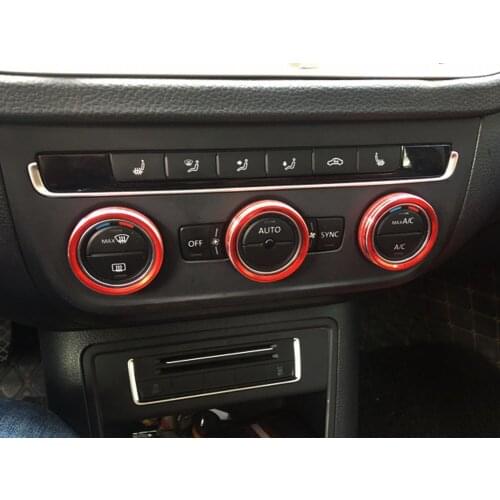 Angelguoguo 3 pcs For Skoda Superb KODIAQ Octavia A7 Air conditioner knob ring brand new Speedy Octavia air conditioner knob