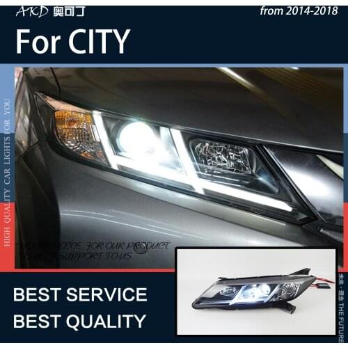 AKD Car Styling For Honda CITY 2015-2017 LED Headlight DRL Fog Lamp Turn Signal Lamp Low Beam High Beam Projector Bi-Xenon Lens