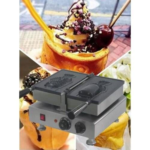 Free shipping Electric 1 pcs Big fish taiyaki machine Ice cream fish cone waffle maker