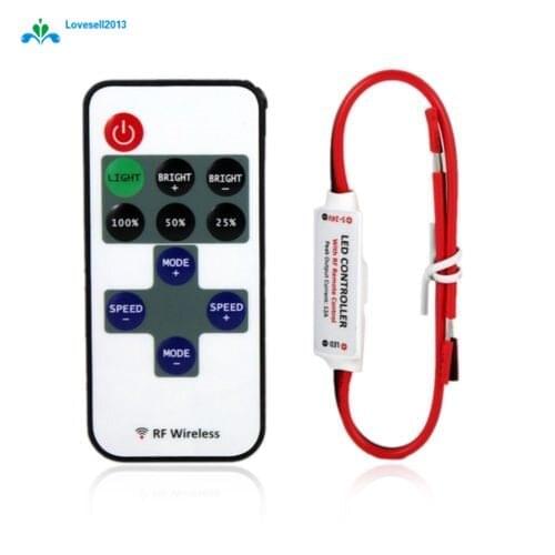 12V RF Wireless Remote Control In-line Led Strip Dimmer 10-Level Bright Speed Led Switch Module Voltage Regulator Dimmers