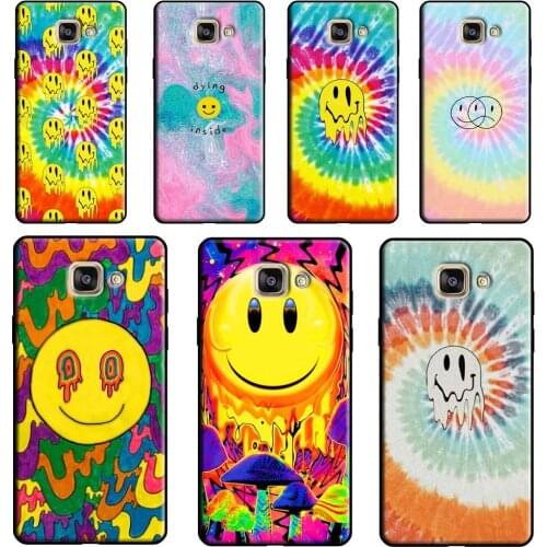 Colorful Tie Dye Smiley Face Case For Samsung Galaxy J1 J3 J5 J7 A3 A5 2016 2017 J2 Core J4 J6 Plus J8 A6 A7 A8 A9 2018