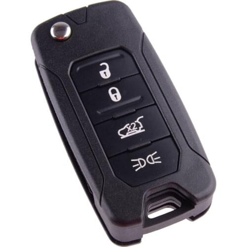 Car 4 Buttons Flip Remote Key Case Cover Fob Shell Fit for Jeep Renegade 2015 2016 2017 2018