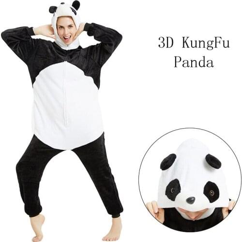 2020 Boys Girls 3D Panda Flannel Pajamas Children Sleepwear Animal Pyjamas Stitch 4 6 8 10 12 Years Flannel Animal Kids Onesies