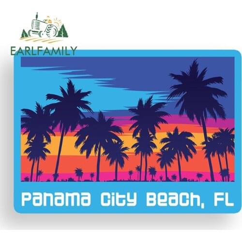 EARLFAMILY 13cm x 9.7cm for Panama City Beach Sunset Car Stickers Vinyl Fashionable Decals Scratch-Proof RV Decor Car Styling