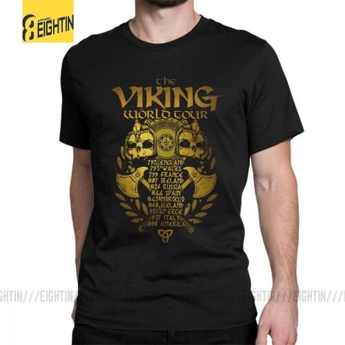 Viking T-Shirts New Golden Legends Valhalla T Shirt Mans Grey Clothes Vintage Crew Neck Purified Cotton Tees