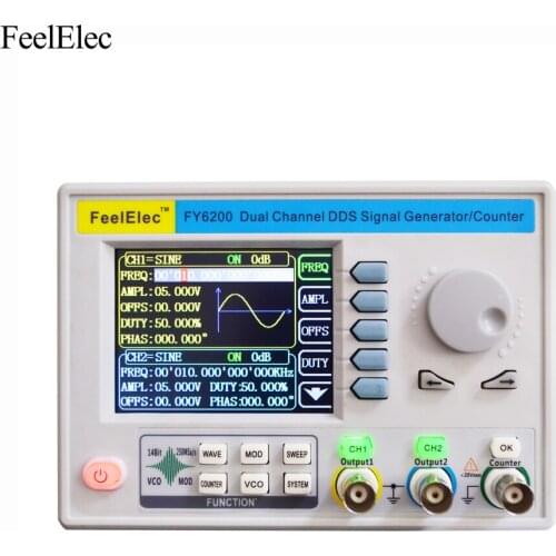 FeelElec Signal-Generator DDS Arbitrary Waveform FY6200-60M Signal-Source-Frequency-Counter Dual-Channel