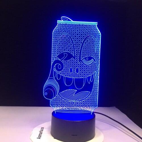 GX626 Desk Lamp Smoking Bottles 3d Colorful Night Lights Touch Remote Control 3d Vision Lights Table Lamps