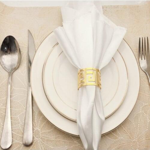6pc stainless steel napkin ring back pattern metal hollow napkin buckle Western napkin ring Party Decoration Table Decoration
