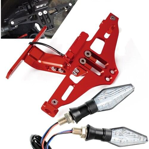 Motorcycle Rear License Plate Mount Holder Bracket LED Light For Honda ST1100 VF1000 VFR400 NC30 VT250 VT600 XR600R XRV750 XL125