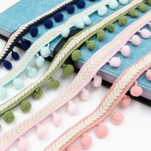 2-5 Yards Pompom Decoration Lace Ribbon Craft DIY Wedding Decoration Sewing Cloth Accessories 35 Mm Diy Handmade Lace Material