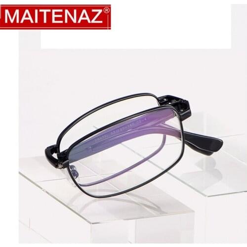 MAITENAZ Titanium Folding Reading Glasses Ultralight Fashion Eyewear for Men Protection Spectacles D8923