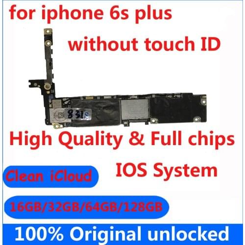 Unlocked Motherboard for iphone 6splus 6sp with Full chips 16GB 32GB 64GB 128GB without fingerprint for iphone 6s plus Mainboard