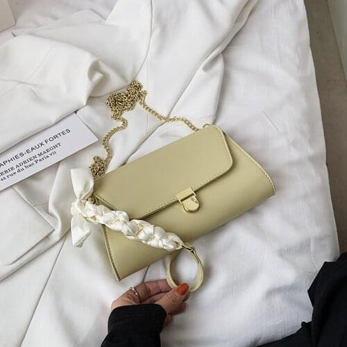 Womens Mini Korean Shoulder Bags White Vintage Fashion Summer Pu Leather Black Sling Chain Small Cute Female Crossbody Bag