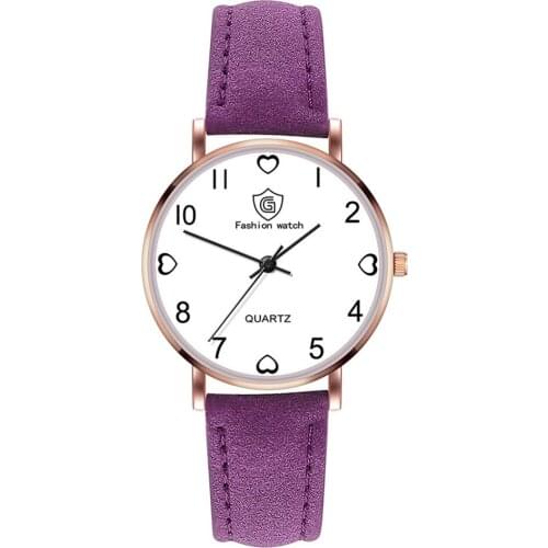 Fashionable Temperament Female Leather Strap Round Quartz Wristwatches Automatic Watch Japan Movement Orologio Uomo Militare