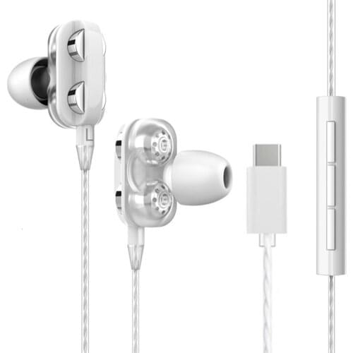 CHYI Sport HiFi USB-C In-ear Earbuds Dynamic Drive Type C Earphone Bass Metal Wired Headset With Mic For Smart Phone