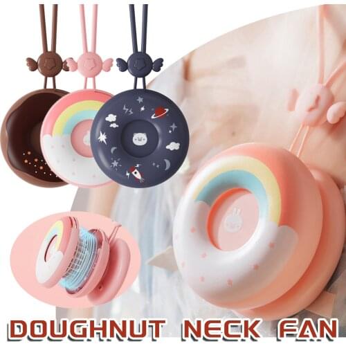 New Donut Pocket Fans Usb Charge Mini- Hold Fans Student Outdoors Bring Sika Portable Small Fan Mini Air Cooler#dg4