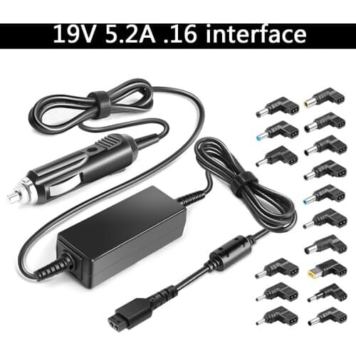 New 19V 5.2A 100W,16 interface Multifunctional car Computer laptop Universal power adapter automatic identification charger