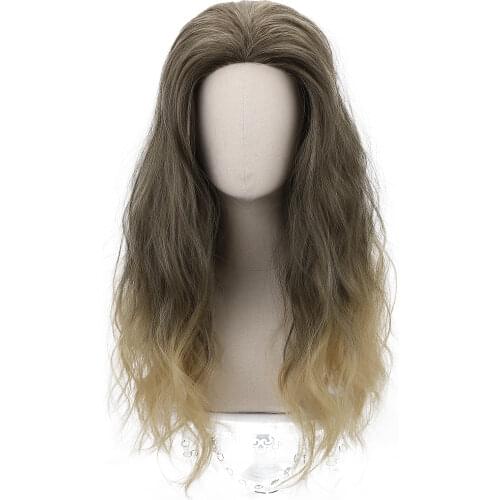 Ombre Long Wavy Synthetic Hair Wigs for Men Party Costume Halloween Comic Movie Aquaman Mera Cosplay Blonde Heat Resistant