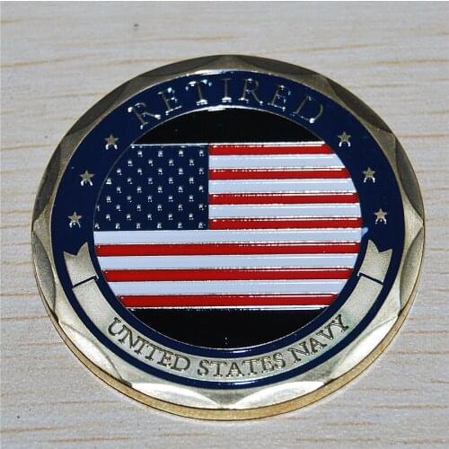 United States Air Force RETIRED 24k Gold Layered Challenge Coin,50pcs/lot Free Shipping