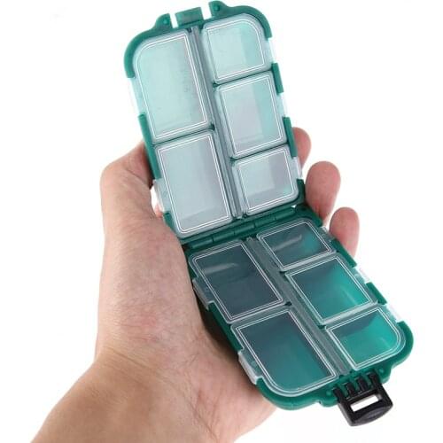 Plastic 10 Compartments Fishing Lure Bait Hook Tackle Storage Box Container ASH5 Fishing Toolbox Bait Packaging Box