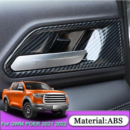 Fit For Great Wall Cannon GWM Poer Ute 2021 2022 ABS Car Interior Door Bowl Stickers Sequins Cover Frame Automobiles Accessories