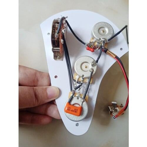 Prewired Electric Guitar Wiring Harness Prewired Kit CTS Potentiometer For ST Guitar ( 3x 250K Brass CTS Pots + 5-Way Switch )
