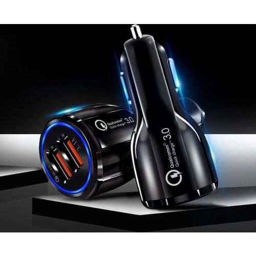 QC3.0 Fast Charging 2 Port USB Car Charger Quick Charge 3.0 Mobile Phone Charger For iPhone Xiaomi Samsung Tablet QC Car-Charger