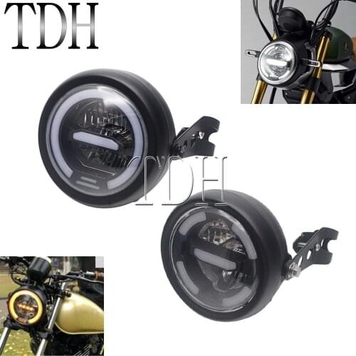 Retro Refit 5.75/6.5 /7 Inch LED Motorcycle Headlight DRL Headlamp High Low Beam Bulb For Cafe Racer Street Bike Front Light