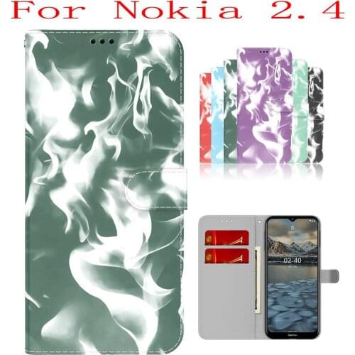 Sunjolly Case for Nokia 2.4 Wallet Stand Flip PU Phone Case Cover coque capa Nokia 2.4 Case Nokia 2.4 Cover