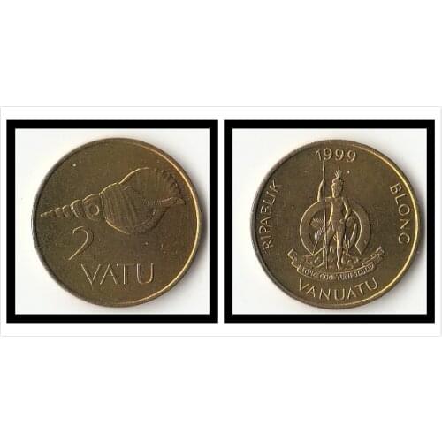 Vanuatu 2 Vatu Coins Oceania New Original Coin Collectible Edition Real Rare Unc Commemorative Random Year