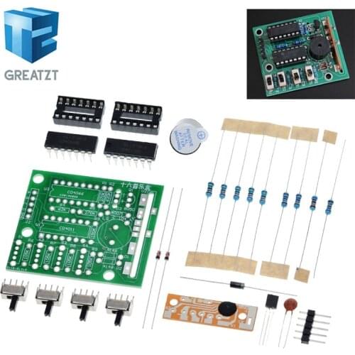 16 Music Sound Box BOX-16 Board 16-Tone Electronic Module DIY Kit Parts Components Soldering Practice Learning Kits for Arduino