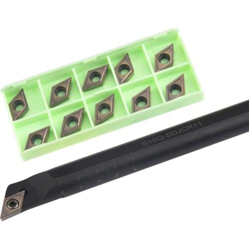 1pc S12M-SDJCR07 S16Q-SDJCR11 S32T-SDJCR11 Internal Turning Tool Holder DCMT07/11 Carbide Inserts Lathe Bar Cutting Tools Set