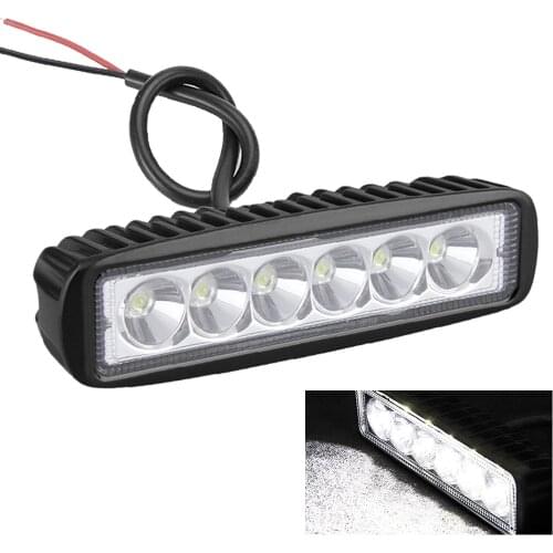 2/1 Pcs Led Light Bar Offroad Spotlight 6 LED Work Lights 18W Barre Night Working Light Beams For Truck Boat 12/24V Auto Lamps