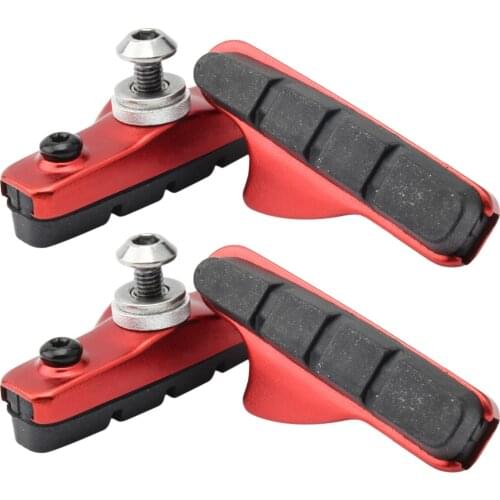 2 Pairs Road Bike Brake Pads Shoes for Alloy Rims Durable Bicycle Brake Pads Shoes Silent Bicycle Brake Pads Road Bike Brake