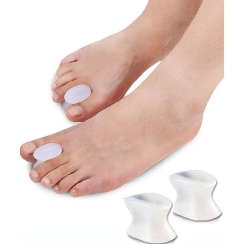 2pcs Silicone Gel Toe Separator Spacer Straightener Thumb Valgus Corrector Relief Foot Bunion Pain Foot Care Pad