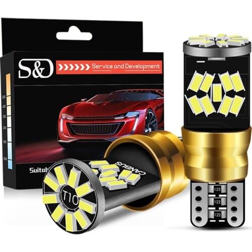 2pcs Canbus T10 W5W Led Bulb 194 168 Car Interior Light Parking Lights Car Position Lights Auto White 6000K 12V