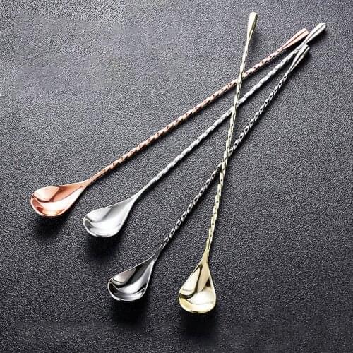 30cm Long Handle Spoons Bar Spoons Bright Stainless Steel Mixing Spoon Bar Cocktail Bar Tools Music Bar Supplies