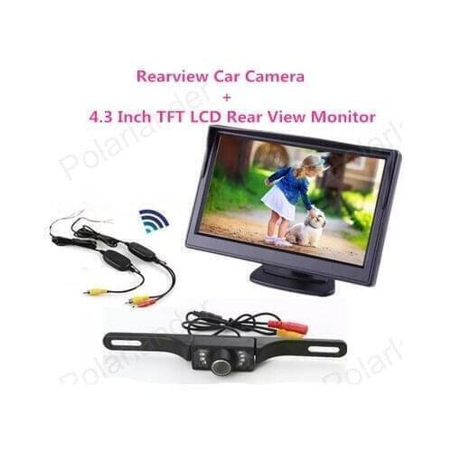 4.3 inch 480x234 Resolution TFT LCD Car Parking RearView Monitor With 2 Video Input Connect Rear car Camera
