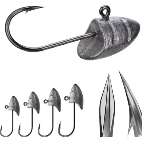 5pcs/Lot Lead Jig Head Fishing Hooks for Soft Lure Bait Barbed Single Fishhook 1.5g 2.5g 3.5g 5g Carp Fishing Accessories
