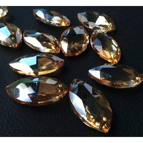 60pcs 38mm Champagne K9 Crystal Pendants (Free Rings ) For Chandelier Lamp Parts Crystal Suncatcher Christmas & Home Decoration