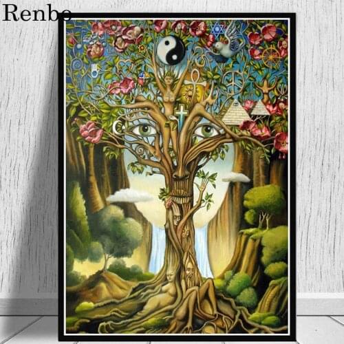 Full drill square round diamond painting mosaic Psychedelic Yin Yang Tree rhinestone pictures diamond embroidery cross stitch