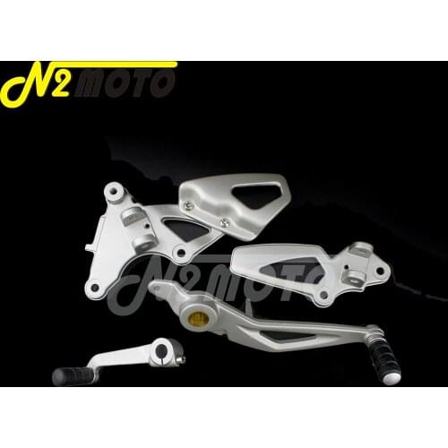 Aluminum Adjustable Rearset Foot Brake Lever Pedal Gear Shift Lever Silver Footpegs Rests Mount Kits for BMW R nineT 14-18 R9T