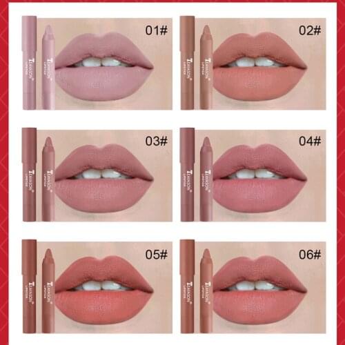 12 Colors Velvet Matte Lipstick Makeup Waterproof Lasting Non Sticky Lip Balm Durable Brown Lip Tint Gloss Cosmetics Pen TSLM1