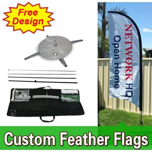 Free Design Free Shipping Double Sided Cross Base Feather Flag Banners Signs Advertising Outdoor Feather Banners Flutter Flag