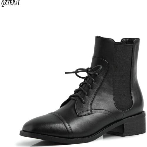 QZYERAI New style Genuine leather Riding boots Womens boots Autumn and winter Fashion female boots cowhide Womens shoes