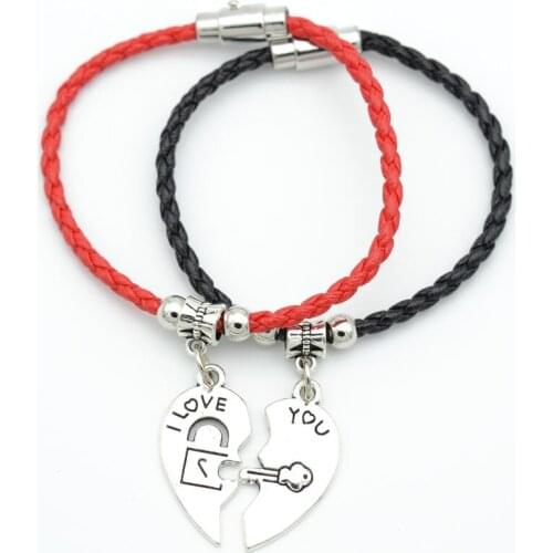 DIY Beads Bracelets & Bangles Jewelry Gift Magnet Alloy Pendant I Love You For Women Men Hot Sale Fashion Jewelry