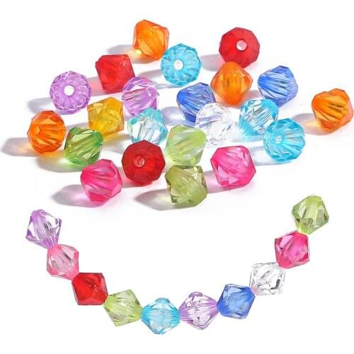 50-500pcs Acrylic Beads Pear Shape 4 6 8 10mm Bicone Glass Beads Spacer Beads for Bracelet DIY Jewelry Making Accessories