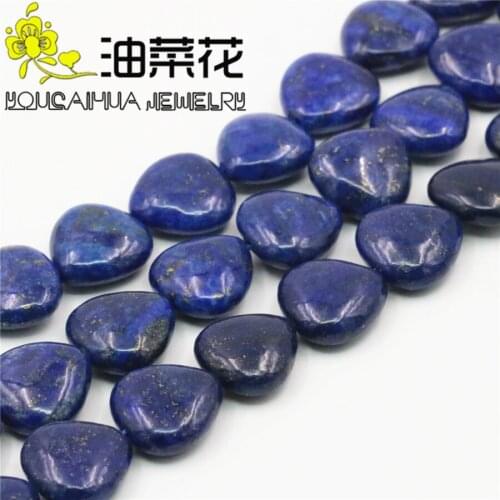 Free Deliver Goods Wholesale and Retail Pretty Lapis Lazuli Heart Stone Loose Beads Handmade Diy Accessory Parts Fashion Jewelry